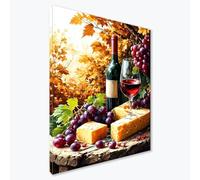 Wine Diamond Art Kits Adults Grape Diamond Painting Kits for Kids, DIY Full Drill Square Crystal Art Painting, 5D Gem Embroidery Cross Stitch Crafts Pictures for Room Decor Gifts 29x39 inch F0-353