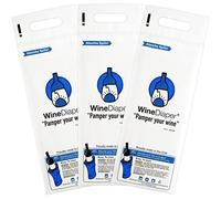 Wine Diaper - Reusable, Protective and Absorbent Wine Bottle Bags for Travel (3 pack) Made in the USA