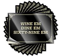 Wine Em Dine Em Sixty-Nine Em Lake Life Decor Motorcycle DIY | Retro Tattoos Bumper Removable Vinyl Sticker Decal(8X12CM)