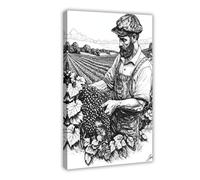 Wine Farmer Linocut Print Canvas Poster Wall Art Print Picture Paintings 20x30inch(50x75cm)