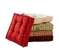 Wine Faux Suede Armchair Booster Cushion - Comfortable Height Boosting Polyester Square Seat Pad Pillow with Carry Handle, Button Effect Stitching & Reinforced Edges - Measures 51 x 51 x 10cm