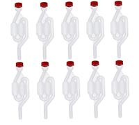 Wine Fermentation Airlock Kit Stopper Exhaust Valve High Transparent S Shape for Brew Beer Wine Making 10PCS Red Home Kitchen Tools