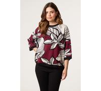 Wine Flower Pattern Jumper Blue Vanilla Wine One Size