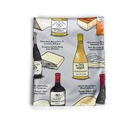 Wine Folly Microfiber Polishing Cloth - Wine & Cheese Design | Large 21" x 28" Glass Cleaning Towel for Wine Glasses, Eyewear & Lenses