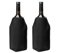 Wine Freezer Sleeves with Wine Bottle Opener, Black Reusable Long Lasting Gel Cooler SleeveFreeze, Liquor Bottle Cooler,Wine Freezer Sleeves, for Dinner Parties Picnics Festivals (Black)
