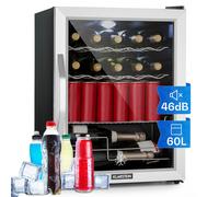 Wine Fridge 60 L Drinks Fridge Wine Cooler Table Top Fridge Portable Glass Door [EEK: D]