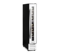 Klarstein Built-in Wine Cooler, Single Zone Glass Door Fridge, 20L Slimline Drinks Chiller for Beer & Wine, Home Pub Bottle Cooler, Indoor/Outdoor Bar Fridge, 7 Bottles