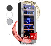 KLARSTEIN Wine Bar, Wine Cooler with 2 Cooling Zones, Glass Door Wine Rack for Wine, Proseca, Indoor and Outdoor Exhibitor, Touch Panel, 53 Litres, Wine Rack Capacity 17 Bottles