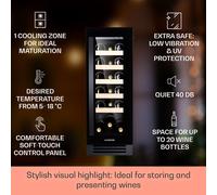 Wine Fridge Cooler Refrigerator Bar Drinks 50L 20 Bottles Touch Glass Door Black [EEK: F]