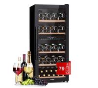 Wine Fridge Drinks Cooler Refrigerator Bar 2 Zones 66 Bottles Touch LED Glass [EEK: G]