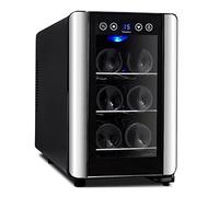Wine fridge for 6 bottles, electronic wine cabinets, wine fridge for white and red wine, wine cooler for the counter, mini wine, compact, freestanding
