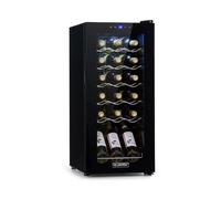 KLARSTEIN Free-standing Wine Cooler Fridge, Single Zone with Glass Door, 50L Slimlin, Beer & Wine Chiller Bottle Fridge for Home Pub, 18 Bottles