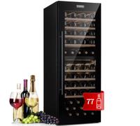 Wine Fridge Refrigerator Drinks Cooler 2 Zones 191 L 77 Bottles Glass Door Black [EEK: G]
