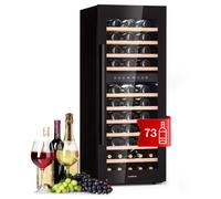 Klarstein Free-Standing Wine Cooler Drinks Fridge, Dual Zone Wine Fridges Drinks Cooler, Indoor/Outdoor Small Beer Fridge with Glass Door, UV Protection Refrigerator, 5-18°C, 73 Bottles