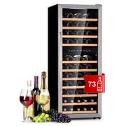 KLARSTEIN Free-standing Wine Cooler Drinks Fridge, Dual Zone Wine Fridges Drinks Cooler, Indoor/Outdoor Small Beer Fridge with Glass Door, Refrigerator w/LED Lighting, 5-18°C, 73 Bottles