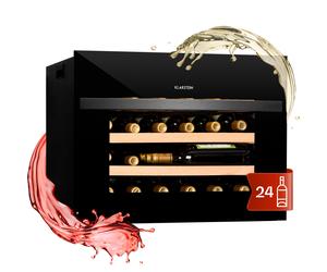 Wine Fridge Refrigerator Drinks Cooler Built-In 51L 24 Bottles Touch Panel Black