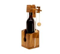 Wine Gift Adult Bottle Lock Challenges Brain Teaser and Designs of Classic Unique Wood to Be A Puzzle Game Gift to People Lovers and Couples Drinkers on Party