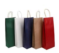 Wine Gift Bag 20 PCS Kraft Paper Red Wine Packaging Bag Exquisite Tote Solid Color Party Gift Family Dinner Or Beer