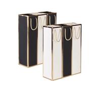 Wine Gift BagsLuxury Bottle Bags, Liquor With Gold Foil Print, White For Party Wedding(Assorted-6PC)