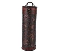 Wine Gift Box Round Gift Box Wine Wood Box Bottle Boxes For Gifts, Portable Vintage Round Wood Single Red Wine Storage Box with Handle Retro Gift