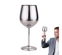 Wine Glass - 1*Pc Metal Stainless Steel Tall Wineglass - 8.4x7.4x21.4cm Stemmed Bar Goblet - Durable Smooth Mouth Drinkware | Reusable Wine Cup for Parties, Restaurants, Hotels, and Bars