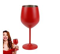 Wine Glass - 1*Pc Metal Stainless Steel Tall Wineglass - 8.4x7.4x21.4cm Stemmed Bar Goblet - Durable Smooth Mouth Drinkware | Reusable Wine Cup for Parties, Restaurants, Hotels, and Bars