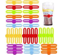 Wine Glass Charm Markers - Reusable Drink Tags, Drink Markers for Glasses, Silicone Strip Tag | Identification Tags for Wine, Champagne, Cocktail Cups, Parties, and Home Entertaining
