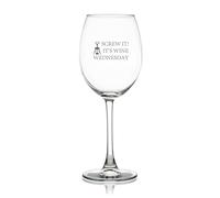Wine Glass Goblet Screw It! It's Wine Wednesday Engraved Crystal Red Wine Glasses for Wine Tasting, Wedding Elegant Party Drinking Glassware, 17 OZ
