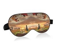 Wine Glass Grapes with Barrel on Vineyard Sunrise Italy Eye Masks Cover Blocks Light Sleep Mask Shade Cover Blindfold Relaxing Eyeshade Cover with Adjustable Head Strap for Men Women Kids
