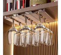 Wine Glass Holder, Semi-transparent Wine Glass Rack Under Cabinet, 2 Pack