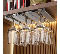 Wine Glass Holder, Semi-transparent Wine Glass Rack Under Cabinet, 2 Pack