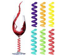 Wine Glass Markers Charm, Wine Glass Charm,6x Wine STEM -Identification Poor - Silicone Bar Tool for Champagne Cocktails Decorations