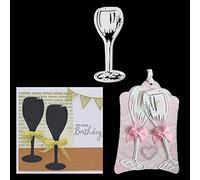 Wine Glass Metal Cutting Dies Champagne Flute Die Cuts for DIY Scrapbooking Photo Album Paper Crafting Card Making Decorative