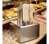 Wine Glass Polisher Machine, Automatic Cup Drying & Polishing with Instant Hot Air, Stainless Steel, 360° All-Round Cleaning, Removable Brushes, Easy to Use