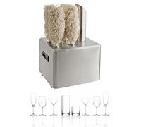 Wine Glass Polisher Machine - Electric Dryer with 3 Brushes, 300 Cups/Hour, 1200W Power, 304 Stainless Steel, 140°F Air Drying for Bars and Restaurants