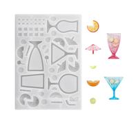 Wine Glass Resin Shaker Molds with Orange Epoxy Resin Mold Set Silicone Quicksand Molds Cocktail Glass Silicone Casting Mold for Resin Jewelry Pendant, DIY Art Craft