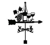 Wine glass Sailboat Weathervane with Arrow Weather Vane Stainless Steel Wind Vane Ornament Wind Direction Indicator Garden Stake Art Decor Weathercock Measuring Tool