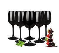 Wine Glass Set 300 ml in a pack of 6 Black Red Wine Glasses White Wine Glasses Goblet Wine Glasses