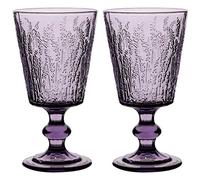 Wine Glass Set of 2 - Purple Dishwasher Safe 295ml Goblets Alfresco Dining Glassware