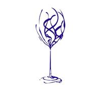 Wine Glass Swirl Kitchen Bar Pub Huge Punch Bowl Lady Restaurant Fine Carving Stickers 28x71.4cm Easy Installation DarkBlue