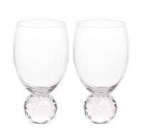 Wine Glass With Diamond Ball Base Set of 2 Hestia Clear One Size