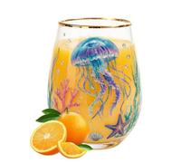 Wine Glasses 350ml Decorative Glassware Transparent for Decoration | 3D Sea Animals Milk Ice Water Cup Celebrations Gift Day Gift