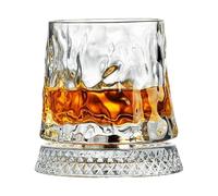Wine Glasses,360 Degree Rotation Clear Drinking Cup - Whiskey Cups - for Dad Men Father Husband Drinking Party Christmas Birthday Holiday