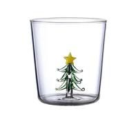 Wine Glasses 4 Set,Stemless Wine Glasses,3D Wine Glass Cup with Christmas Tree,Christmas Cups for Xmas Party Dinner Parties Bars Restaurants (A)