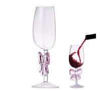 Wine Glasses,Bow Tie Clear Red Wine Glass Long-Stem Cups | Glassware Decorative for Graduation Tasting Bar Celebrations Picnics Birthday Events Kitchen Living Room