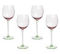 Beliani Set Of 4 Wine Glasses Diopside 360 Ml Pink