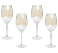 Beliani Set Of 4 Wine Glasses Morganite 530 Ml Transparent