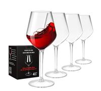 Wine Glasses Set of 4, 420ML Unbreakable Plastic Stemmed wine glasses for Red or White, BPA Free, Reusable for Outdoor Camping, Parties, Home Bar, Unique Gift for Christmas, Wedding, or Birthday