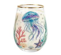 Wine Glasses Tableware Kitchen Transparent Collectible 350ml For Drinking | Cocktail Glass with Sea Animals for Milk, Ice, Water, Celebrations, Mother's and Father's Day Gift