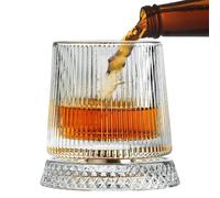 Wine Glasses - Transparent Round Bottom, Rotating Classic Drinking Vessels, Refined Cocktail Glassware Showcasing Balanced Motion Construction for Men Dad Father Husband Drinking